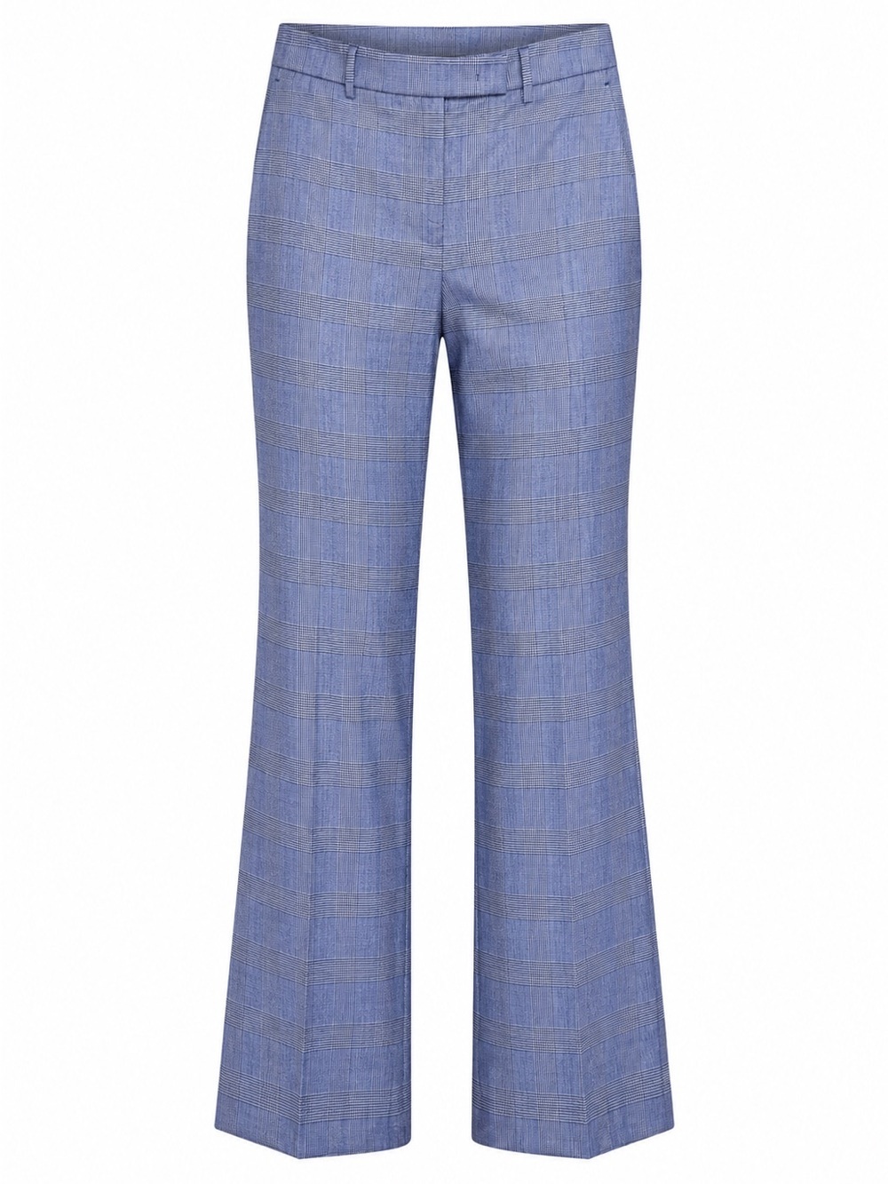 NWT QL2 Quelledue ‘Nellie’ Flared Ankle Length Trousers in Blue & White Plaid 10